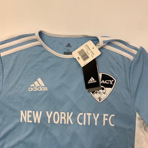 Adidas Jersey Boys XL Sky Blue Entrada 18 New York City FC Native Grill Wings 45 - Picture 4 of 14